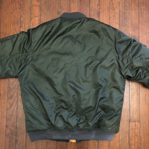 🔥🔥 Army Green Reversible Mens Bomber Jacket - Picture 7 of 8